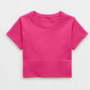 OFFLINE by Aerie Sidewalk Seamless Cropped T-Shirt Hot Pink Size L LNC